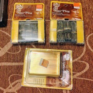 Vtg Lot Goody Hair Pins and Roller Fasteners New in Unopened Package Ball Tipped